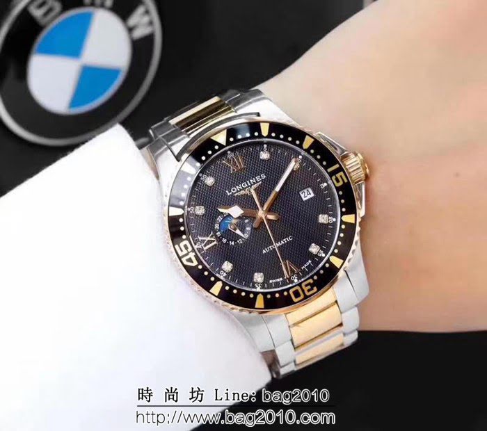 LONGINES浪琴 康卡斯潛水星辰月相系列 高端機械男表 WSS0469